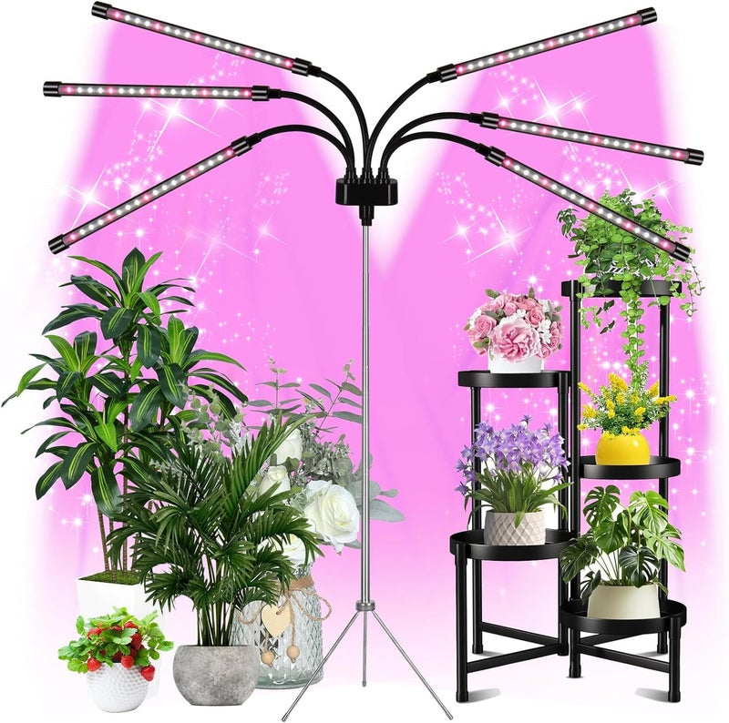 Mefflypee Grow Lights for Indoor Plants, LED Grow Light Stand, Red White Full Spectrum Plant Lamp with Adjustable Tripod, Gooseneck, Suitable for Flowers Vegetables (Type B) - Image 1